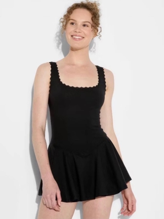 wild fable Dresses & Skirts - Wild Fable Black Drop Waist Mini Skater Dress Lined XXS NWT